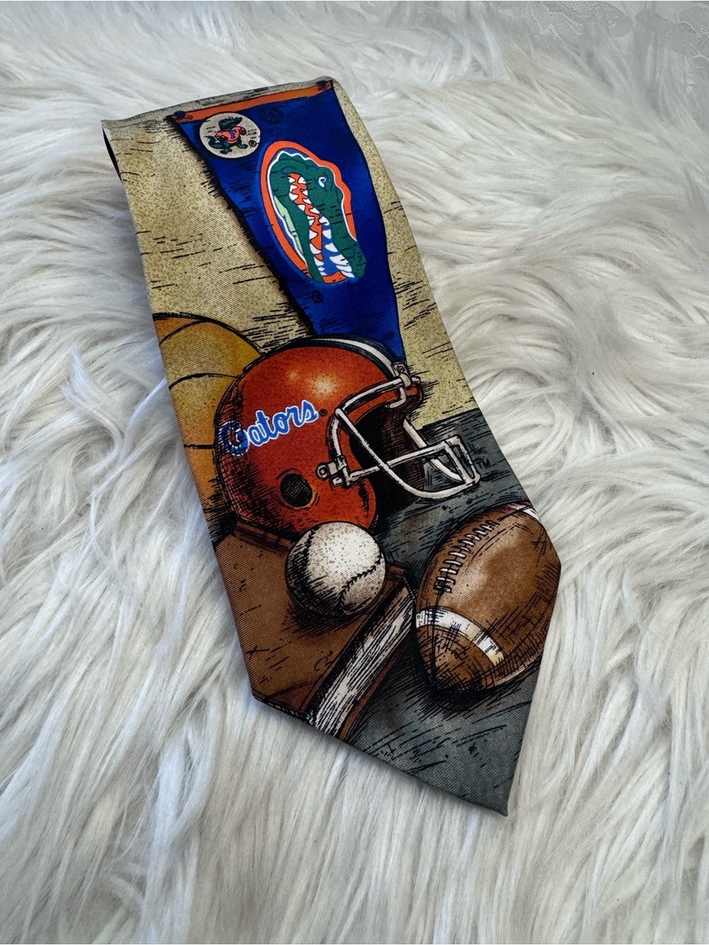 FL Gators By Eagles Wings Silk Neck Tie College Sports Preppy Dad Logo Sports